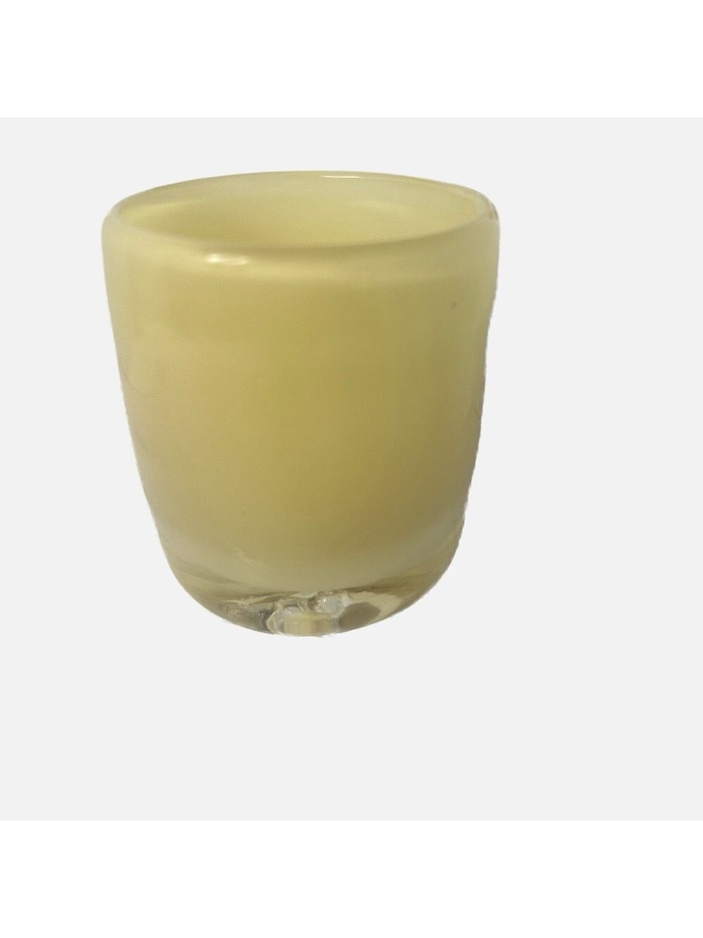 Glassybaby Hugs Creamy Yellow Handblown Glass Candle Holder Votive Unique